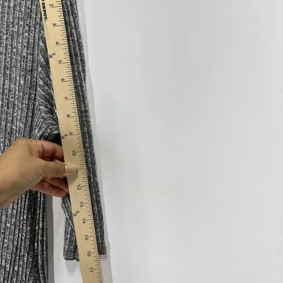 Freshmint USA Womens Wrap Dress Size XL Knee Gray V-Neck Knit 3/4 Sleeve Zipper - Picture 8 of 10